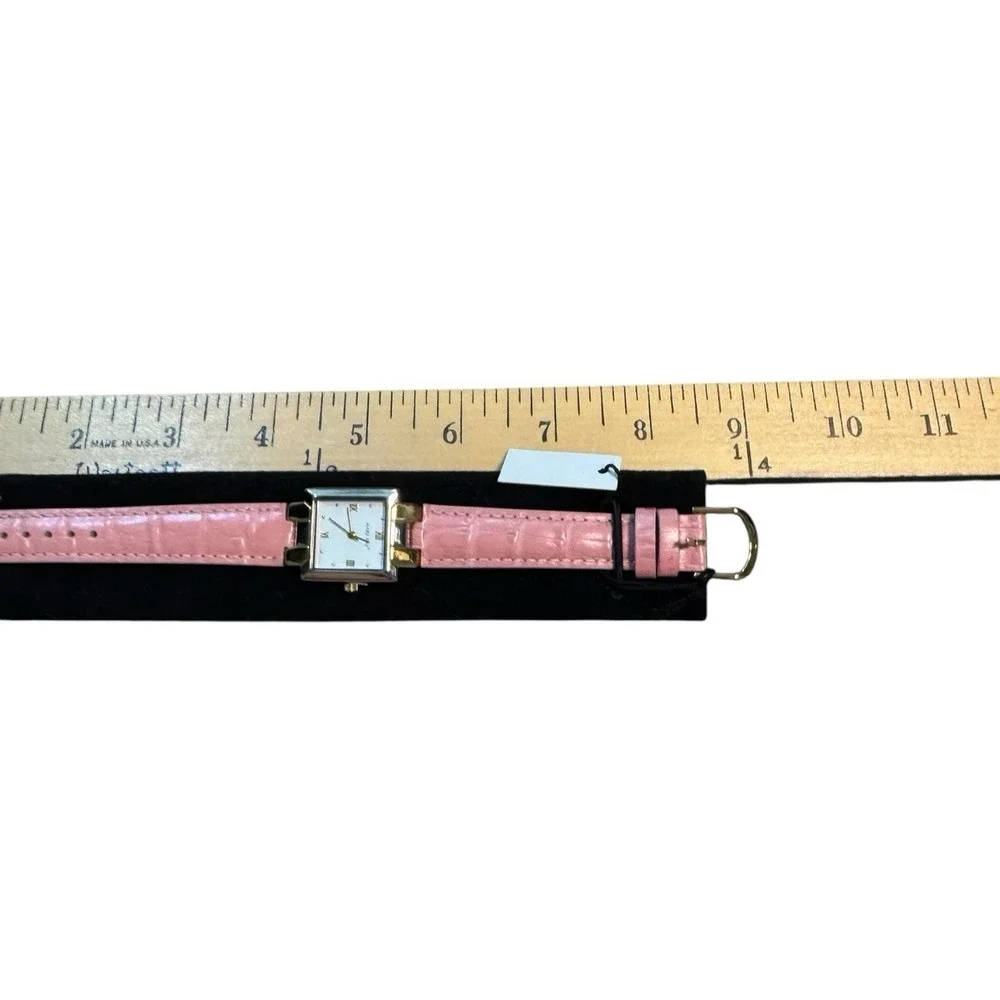 Mary Kay Analog Watch Pink Buckle Band Silver/Gold‎ Tone Roman Numerals